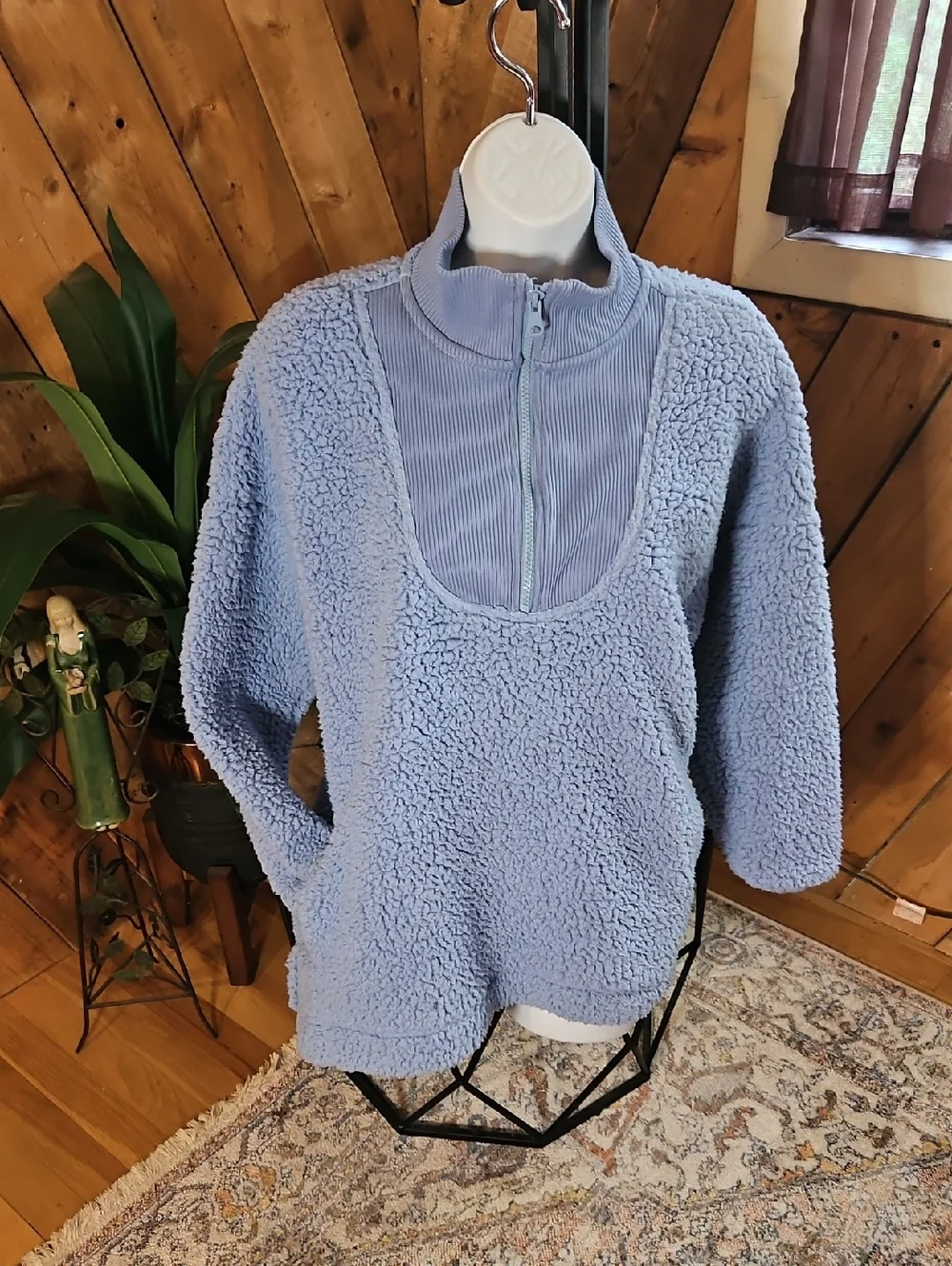 Aerie Sherpa Corduroy Quarter Zip Fleece S Gorpcore Sherpa Cozy
